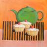 Teapot and cake still life