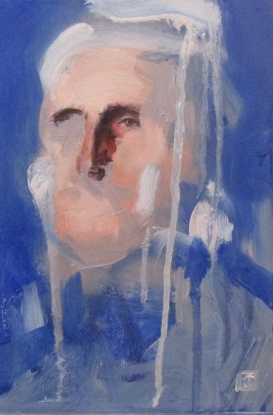 cerulean blue with ultramarine after Giovanni Bellini 'portrait of doge leonardo loredan'