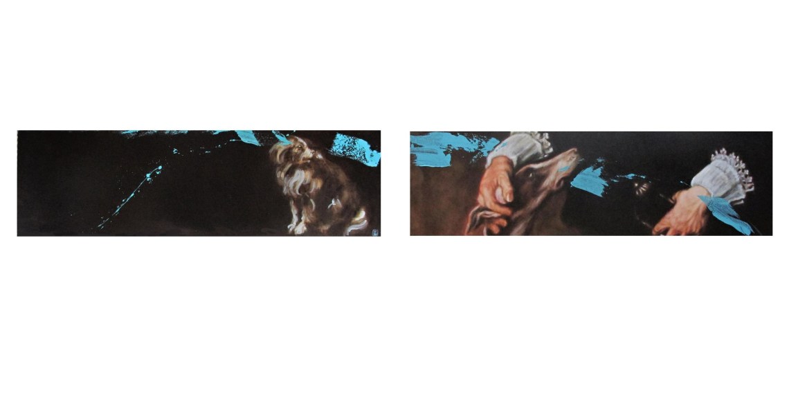 Ultramrine with viridian after Anthony Van Dyke's dual portraits of Marie de Raet and Phillipe le Roy