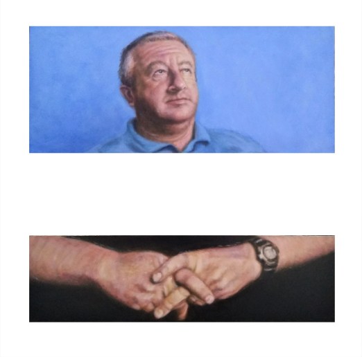 Alan Sampson, with ultramarine blue - Head groundsman, Welbeck estate (white background)