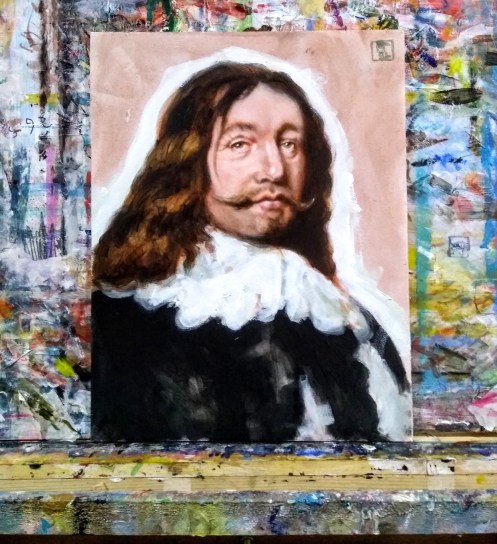 Portrait of a moustache after Bartholomeus Van Der Helst