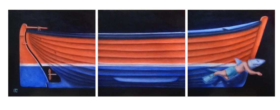 Painting of the Day #PaintBritain, Shark boy, Jereme Crow.jpg