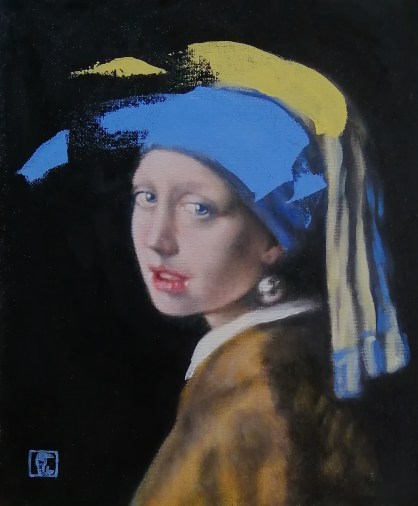 Ultramarine blue No2, after Vermeer's Girl with a pearl earring